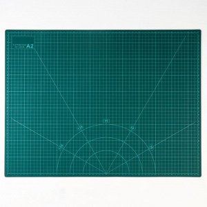 Мат для резки, трёхслойный, 60 x 45 см, А2, цвет зелёный