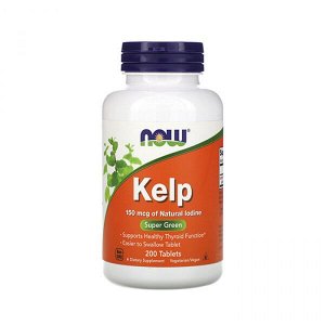 Добавки для здоровья NOW KELP (Йод) 150mcg 200 tab