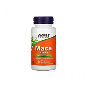 Добавки растительные NOW Maca 500mg 100 veg caps