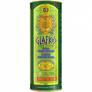 Оливковое масло Glafkos Extra Virgin, ж/б, 0,5 л, Греция