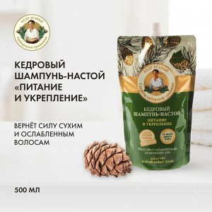 Рецепты бабушки Агафьи Шампунь-настой "Питание и укрепление" Кедровый, 500 мл EXPS