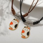 Кулоны на шнурке &quot;Неразлучники&quot; коты пятнистые, цветные, 43 см 7634714