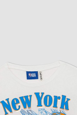 Укороченная футболка NBA New York Knicks для девочек с короткими рукавами