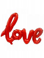 Фольга шар надпись LOVE цвет красный 39&#039;&#039;/99 см