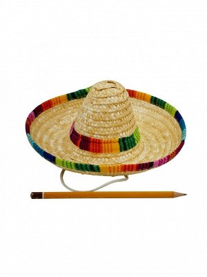 Шляпа Самбреро солома мини 16х16х7 см цвет натуральный