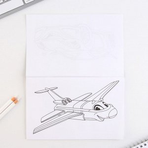 Блокнот-раскраска, трафарет, цветные мелки, линейка «23 февраля: Для будущего защитника»
