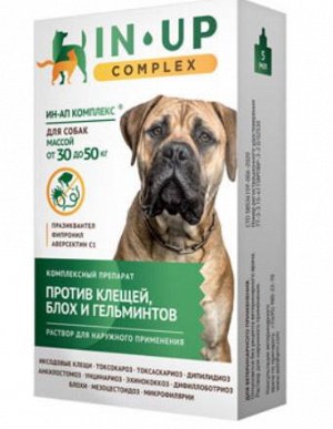 ИН-АП комплекс капли для собак 30-50кг от блох, клей и гельминтов 5мл 1 пипетка