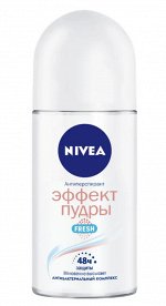 Нивея Антиперспирант Эффект пудры Fresh, ролик, 50 мл Nivea
