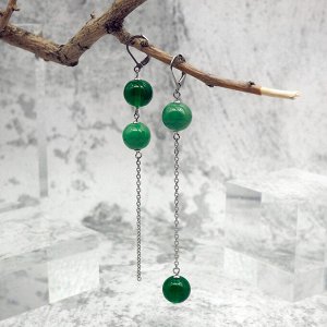 Серьги из муранского стекла  LS3350/зеленый