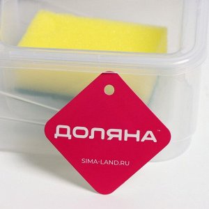 Дозатор для моющего средства с подставкой для губки Доляна, губка в комплекте, 600 мл, 17x13x14 см