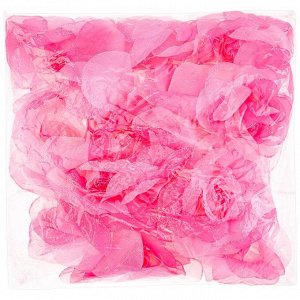 Большая шифоновая роза с блестками розового цвета (упаковка из 15шт)