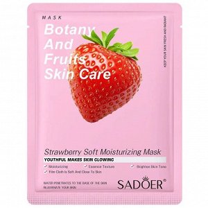 Тканевая маска с экстрактом клубники Sadoer Strawberry Soft Facial Mask 25 g
