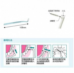 "Dentor Systema" Зубная щетка для чистки межзубного пространства (размер S), 8штук/Япония