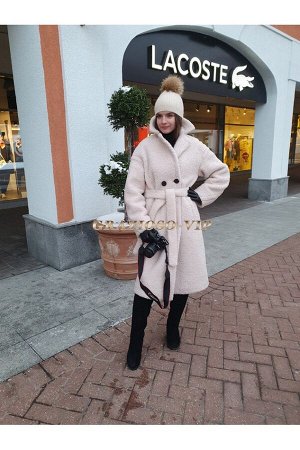 Зимняя стильная шуба из шерсти ТЕДДИ