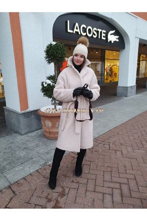 Зимняя стильная шуба из шерсти ТЕДДИ