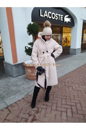 Зимняя стильная шуба из шерсти ТЕДДИ