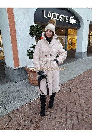 Зимняя стильная шуба из шерсти ТЕДДИ