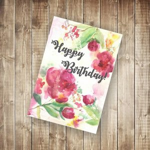 Лаванда декор Карточка-открытка mini &quot;Happy Birthday&quot;