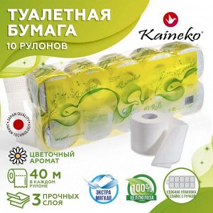 ТУАЛЕТНАЯ БУМАГА КАЙНЕКО РОМАШКА 3-х сл. 40 м., (спайка 10 рулонов)