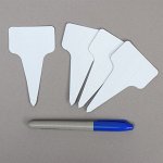 Ярлыки садовые для маркировки, 14 см, с маркером, набор 25 шт., пластик, МИКС