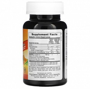 Nature's Plus Пастилки с цинком для детей, натуральный вкус мандарина, 90 пастилок в форме животных