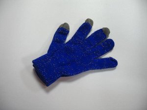 Сенсорные перчатки с люрексом васильковые р.16-20