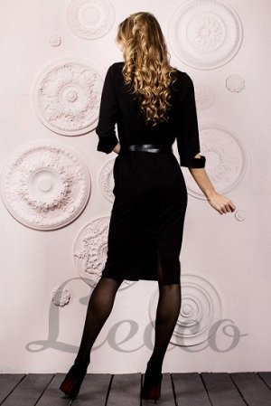 Платье Материал: креп костюмка+ пояс Длина : до коленаДлина рукава: 3/4 среднийЦвет: чёрный