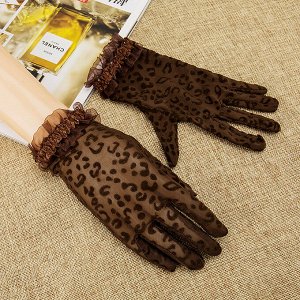 Перчатки коричневые с анималистичным мотивом / арт. 229-51к