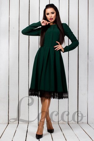 Платье Материал: креп костюмкаДлина : ниже коленаДлина рукава: длинныйЦвет: зеленый