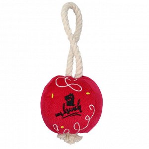 Игрушка Mr.Kranch для собак мелких и средних пород Шарик новогодний с канатом 20х9х9 см, ярко-розовый СКИДКА 40%