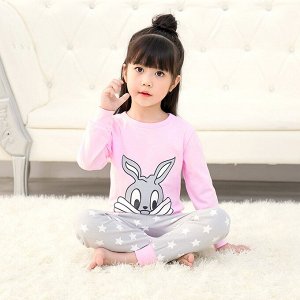 Детская пижама, принт "Заяц", цвет розовый