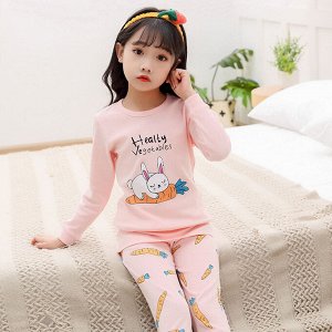 Детская пижама, принт "Заяц", цвет розовый