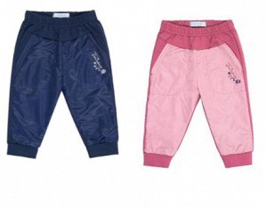 Брюки Деним, т. розовый . Детали брюк: мягкая резинка, широкие манжеты, карманы декорироваын вышивкой