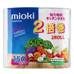 Полотенца кухонные бумажные &quot;MIOKI&quot; 2 слоя, размер листа 210х220 мм, 33 метра (2рул/уп)