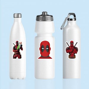 Наклейки на телефон, виниловые стикеры Дэдпул / Deadpool, 50шт., 3-7см.