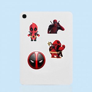 Наклейки на телефон, виниловые стикеры Дэдпул / Deadpool, 50шт., 3-7см.