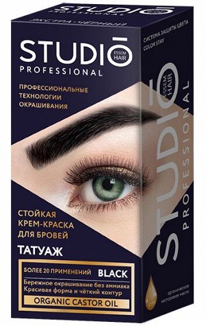 СТУДИО Краска для бровей с эффектом татуажа 30/20мл (Черная)