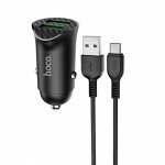 Зарядное устройство автомобильное Hoco Z39 Q.C3.0 (18W) + кабель Type-C
