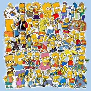 Наклейки на телефон, виниловые стикеры Симпсоны / Simpsons, 50шт., 3-7см.