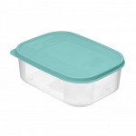 Контейнер для продуктов 0,17л прямоугол с гибкой крышкой пластик голубой/зеленый VERONA 1шт