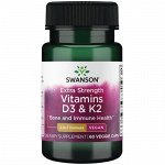 Витамин Д Swanson Vitamin D-3 5000 IU и K-2 100мкг - 60 капс