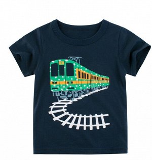 Синяя футболка с поездом