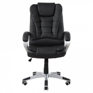 Кресло офисное BRABIX "Comfort MS-003", 6 массажных модулей, экокожа, черное, 532521
