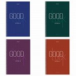 Тетрадь А4, 120 л., BRAUBERG, гребень, клетка, обложка твердая, &quot;Good Luck&quot;, 404074