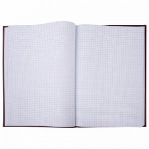 Книга учета 96 л., клетка, твердая, бумвинил, офсет, герб, А4 (200х290 мм), BRAUBERG, бордовая, 130276