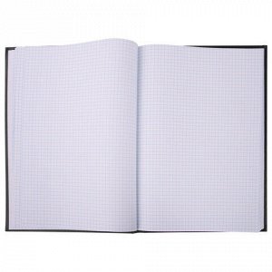 Книга учета 96 л., клетка, твердая, бумвинил, офсет, герб, А4 (200х290 мм), BRAUBERG, черная, 130275