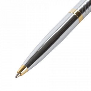 Ручка подарочная шариковая GALANT "Barendorf", корпус серебристый с гравировкой, золотистые детали, пишущий узел 0,7 мм, синяя, 141011