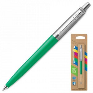 Ручка шариковая PARKER "Jotter Orig Green", корпус зеленый, нержавеющая сталь, блистер, синяя, 2076058