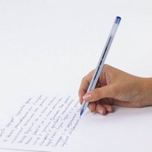 Ручка шариковая масляная PENSAN 1005, СИНЯЯ, корпус прозрачный, узел 0,7 мм, линия письма 0,5 мм, 1005