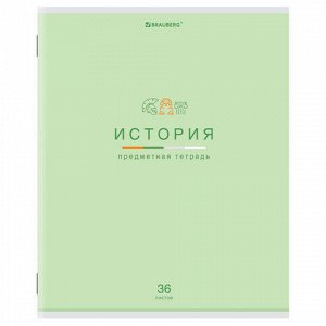 Тетрадь предметная &quot;МИР ЗНАНИЙ&quot; 36 л, обложка мелованная бумага, ИСТОРИЯ, клетка, BRAUBERG, 404600